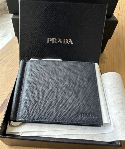 prada clip wallet|prada saffiano money clip wallet.